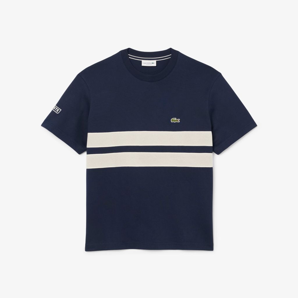 Áo Thun Lacoste Nam Band Chất Liệu Jersey Dày Có Lưới