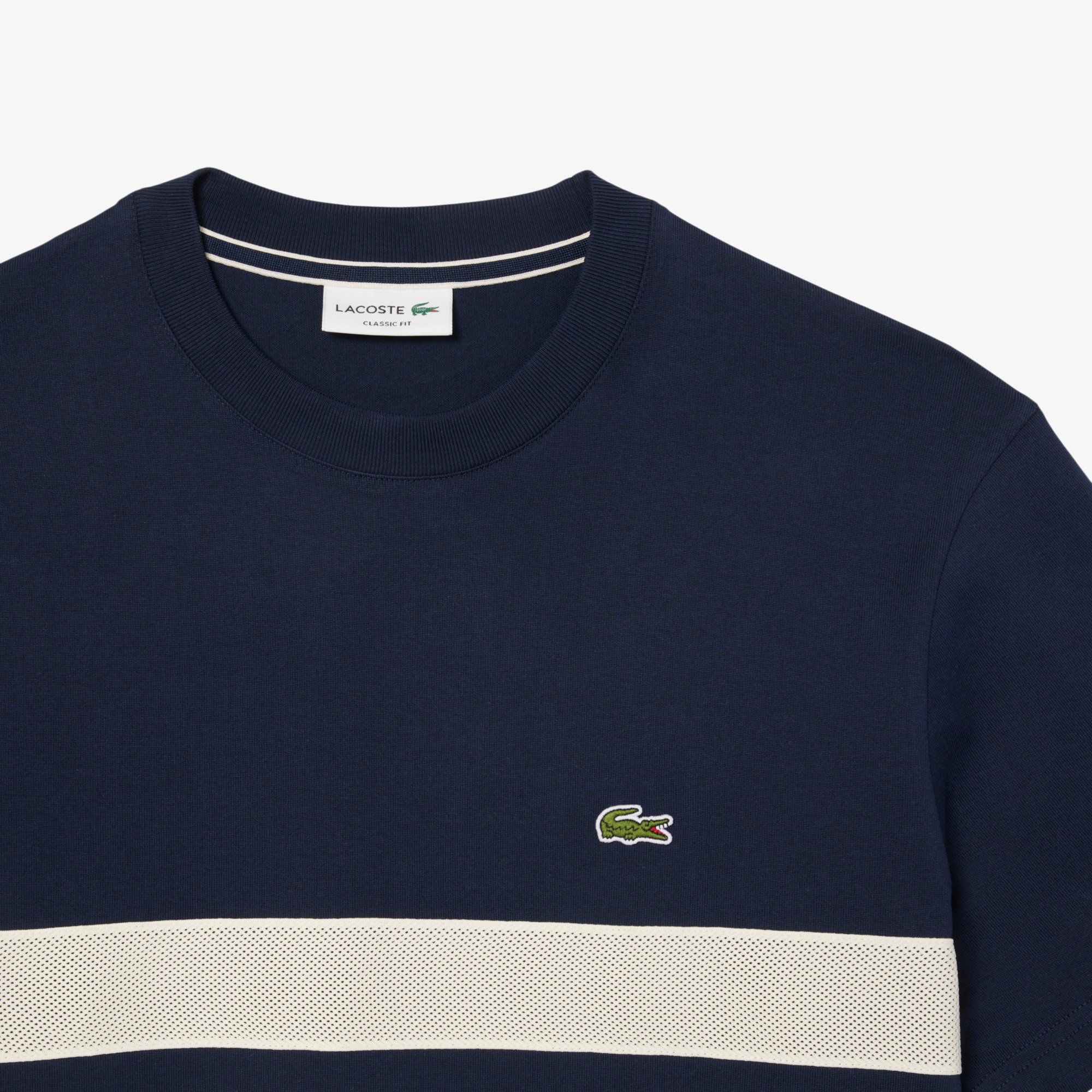 Áo Thun Lacoste Nam Band Chất Liệu Jersey Dày Có Lưới