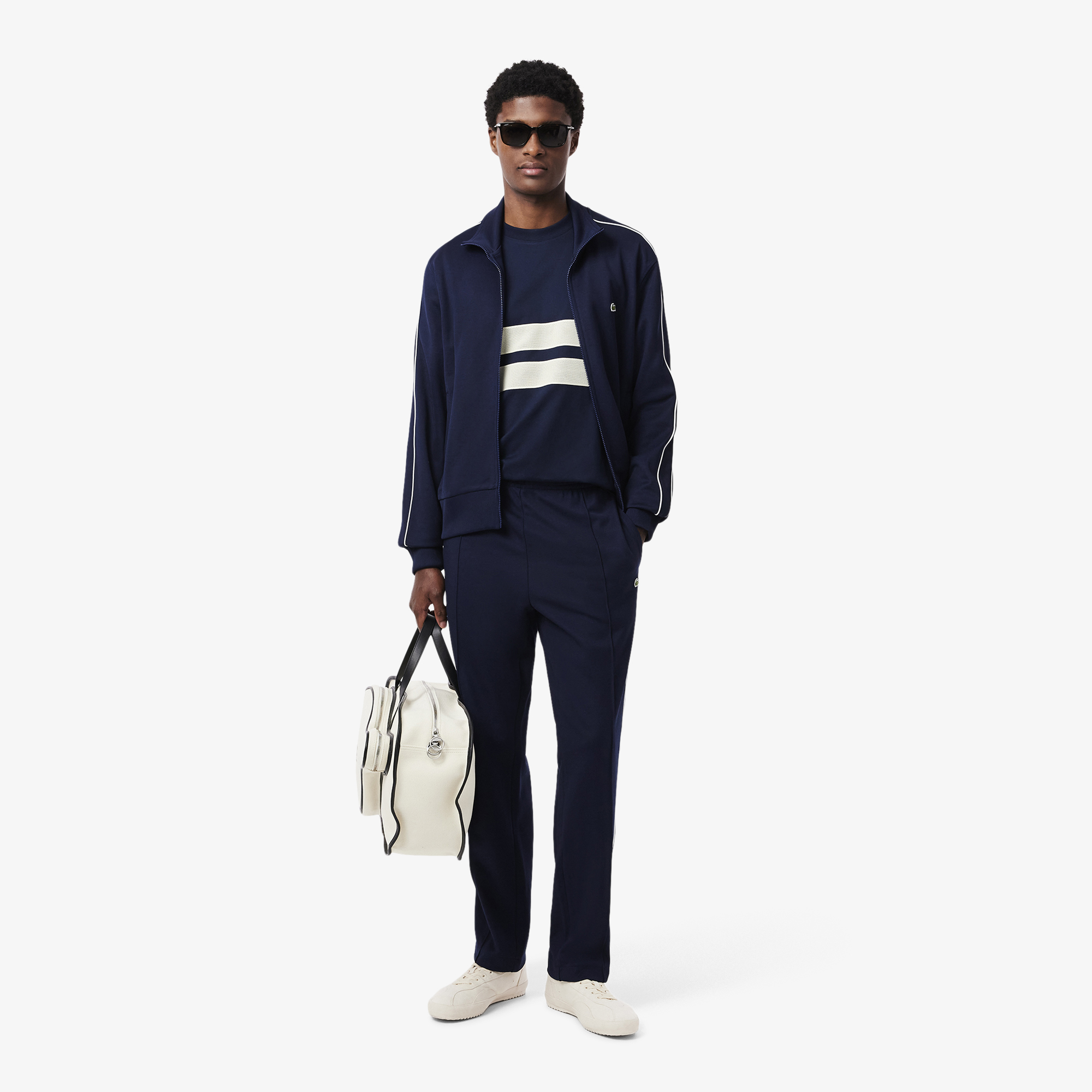 Áo Thun Lacoste Nam Band Chất Liệu Jersey Dày Có Lưới