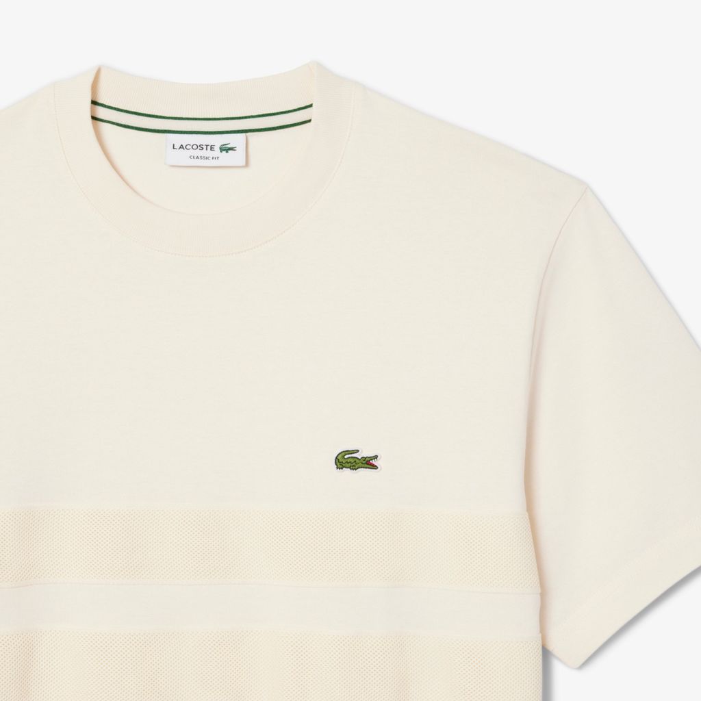 Áo Thun Lacoste Nam Band Chất Liệu Jersey Dày Có Lưới