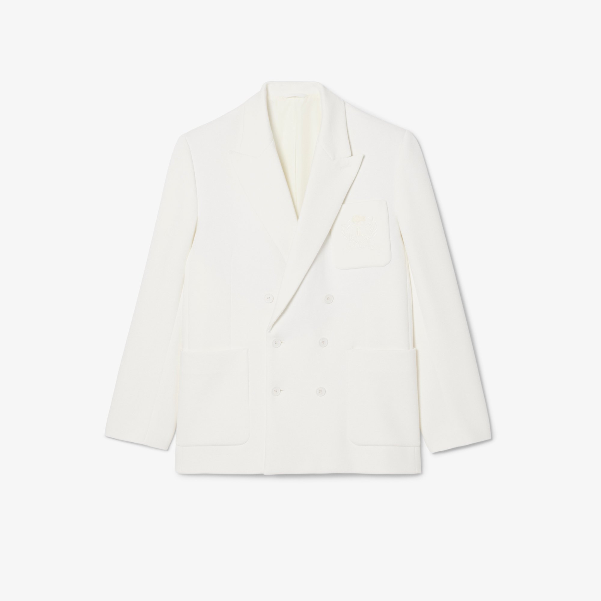 Áo Blazer Lacoste Nam Hai Hàng Cúc Huy Hiệu Di Sản Thêu