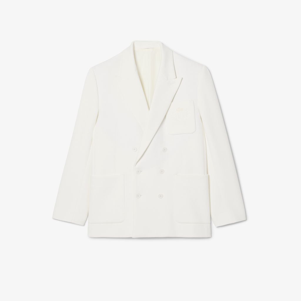 Áo Blazer Lacoste Nam Hai Hàng Cúc Huy Hiệu Di Sản Thêu