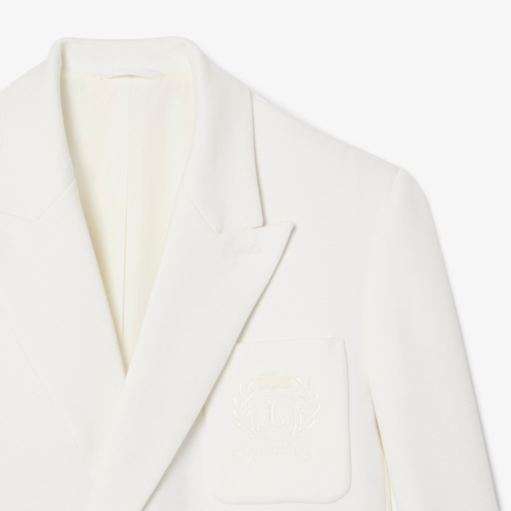 Áo Blazer Lacoste Nam Hai Hàng Cúc Huy Hiệu Di Sản Thêu