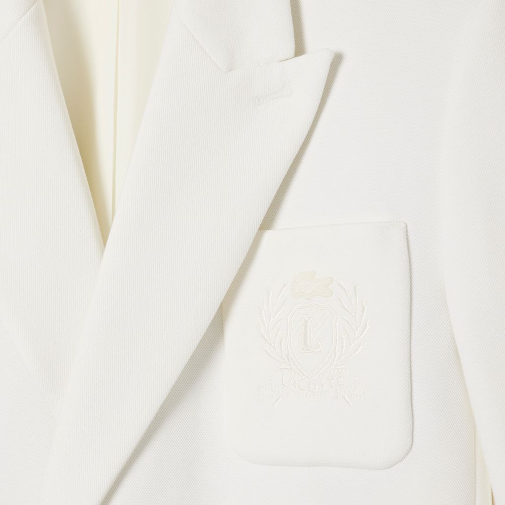 Áo Blazer Lacoste Nam Hai Hàng Cúc Huy Hiệu Di Sản Thêu