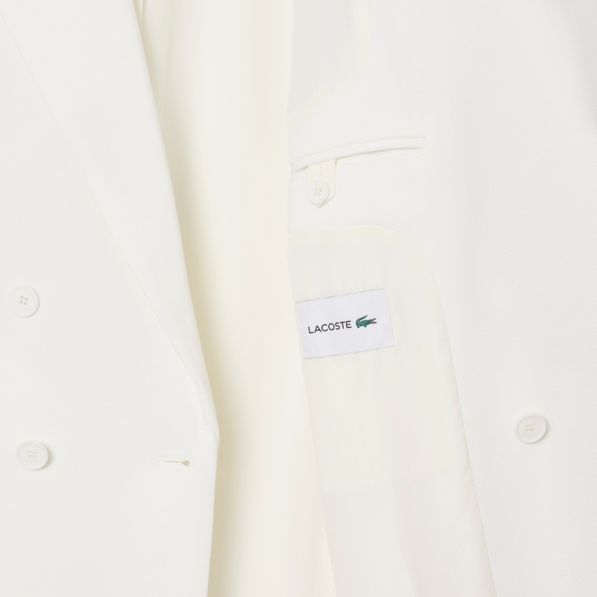 Áo Blazer Lacoste Nam Hai Hàng Cúc Huy Hiệu Di Sản Thêu
