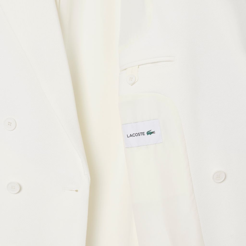 Áo Blazer Lacoste Nam Hai Hàng Cúc Huy Hiệu Di Sản Thêu