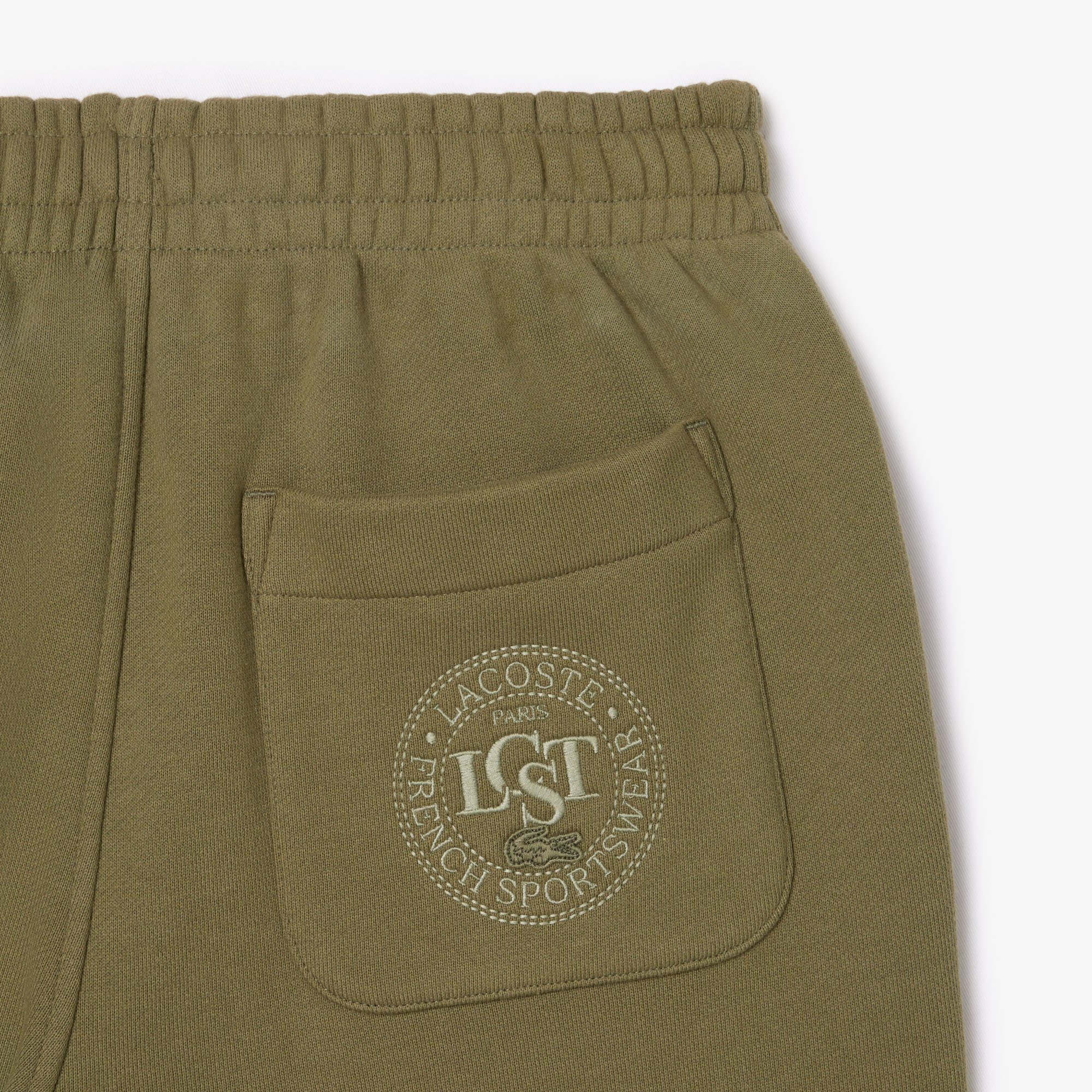Quần Thể Thao Lacoste Nữ Ống Đứng Thêu Chất Liệu Fleece