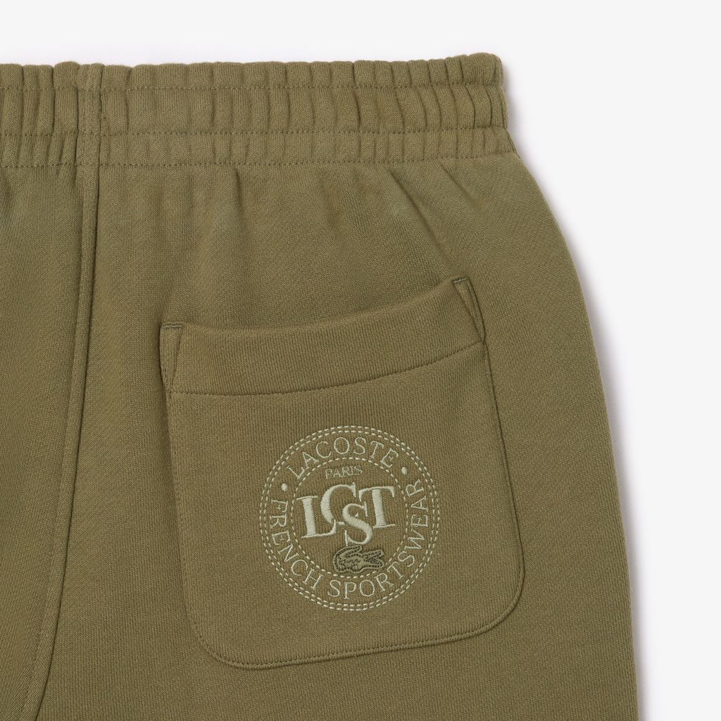 Quần Thể Thao Lacoste Nữ Ống Đứng Thêu Chất Liệu Fleece