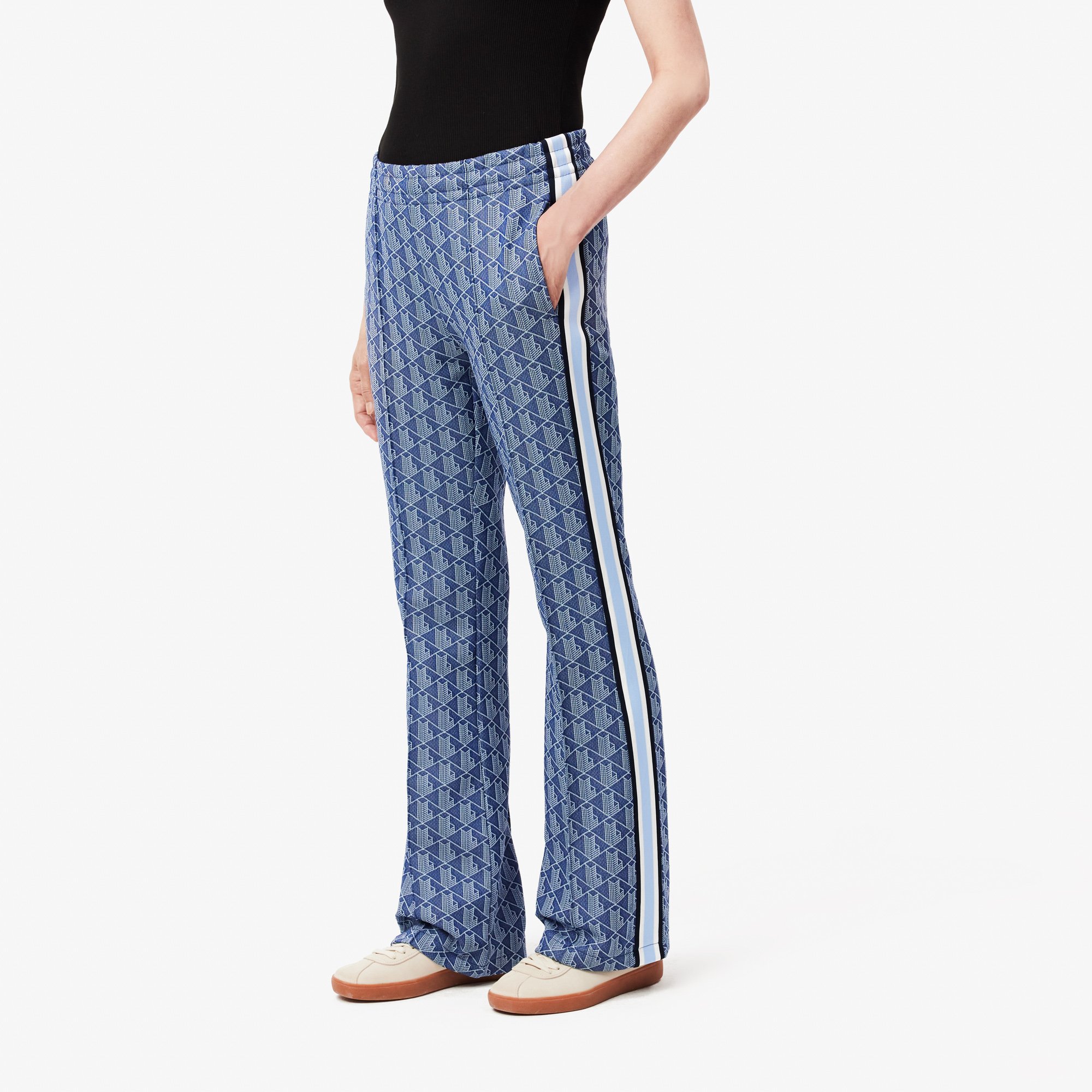 Quần Thể Thao Ống Loe Lacoste Nữ Họa Tiết Monogram