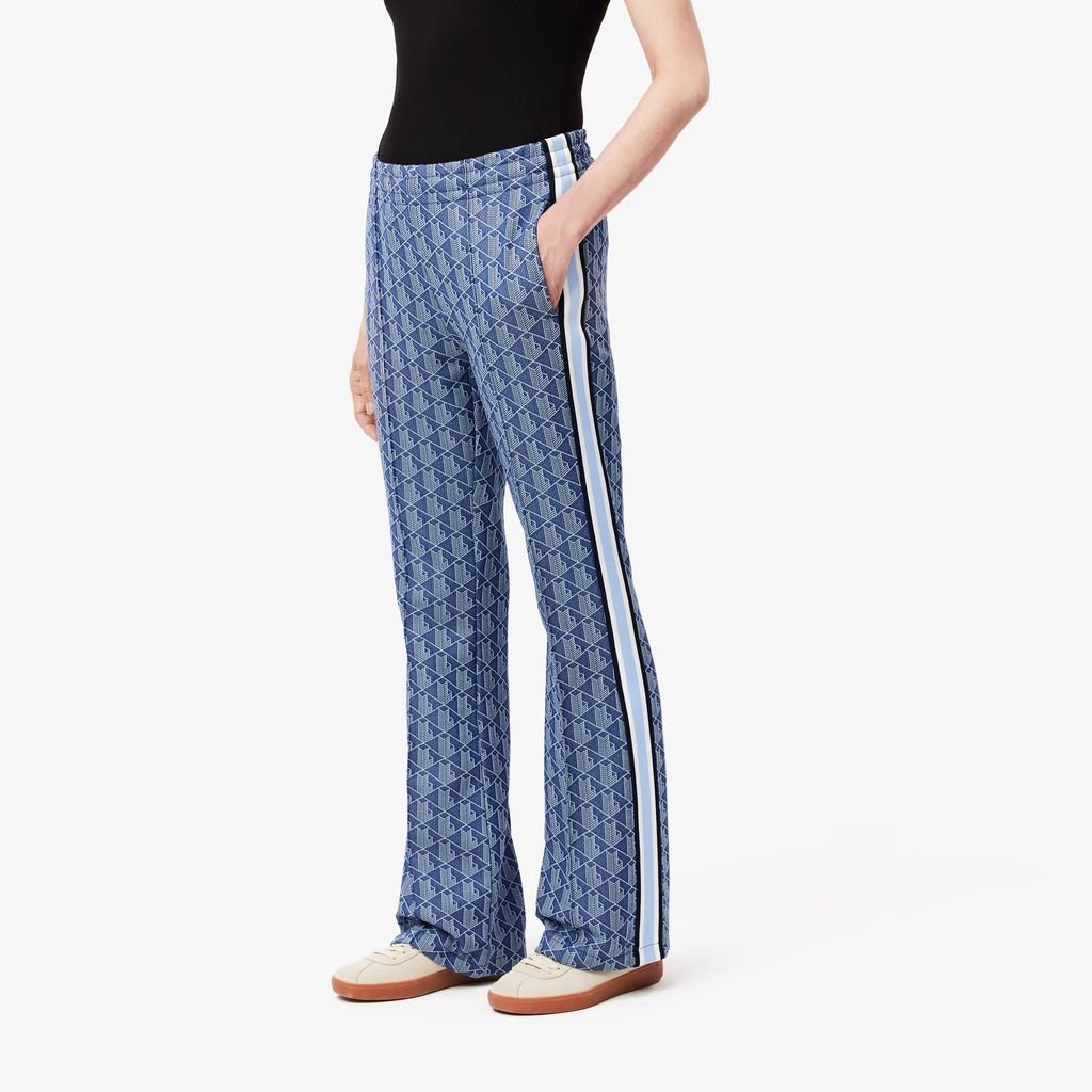 Quần Thể Thao Ống Loe Lacoste Nữ Họa Tiết Monogram