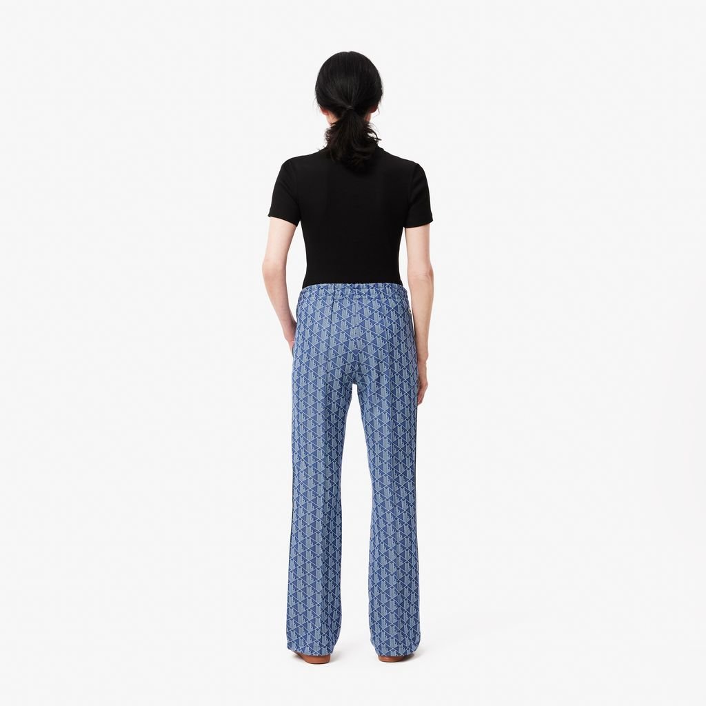 Quần Thể Thao Ống Loe Lacoste Nữ Họa Tiết Monogram