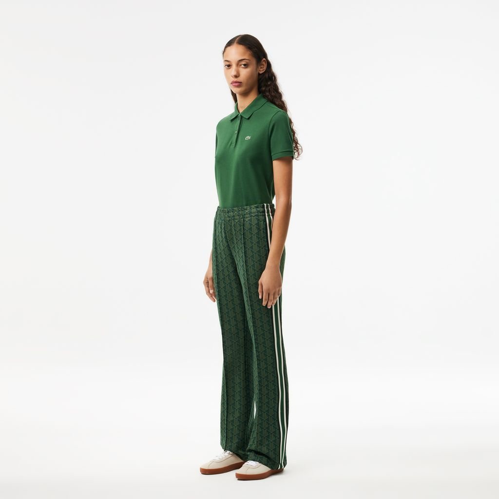 Quần Thể Thao Ống Loe Lacoste Nữ Họa Tiết Monogram