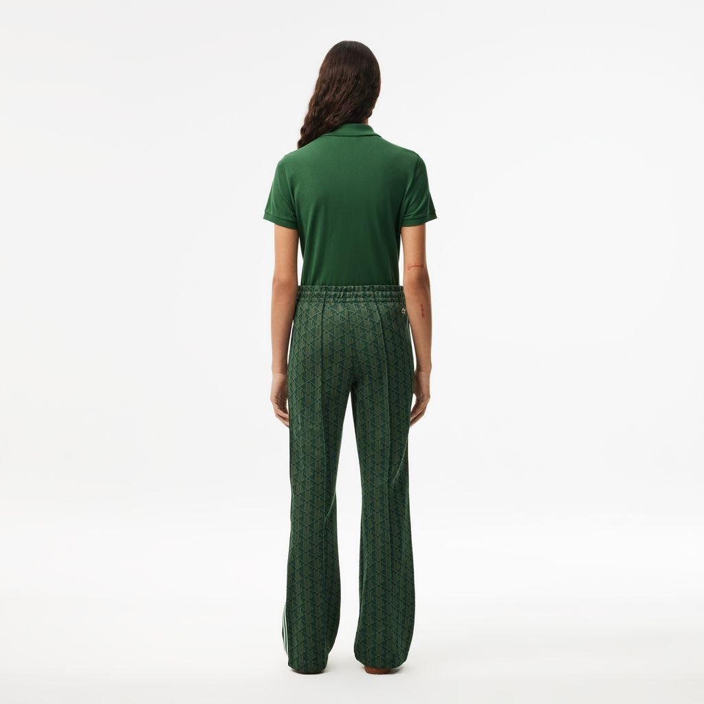 Quần Thể Thao Ống Loe Lacoste Nữ Họa Tiết Monogram