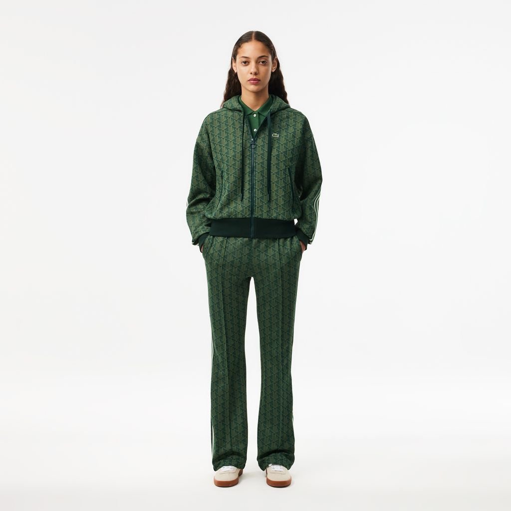 Quần Thể Thao Ống Loe Lacoste Nữ Họa Tiết Monogram