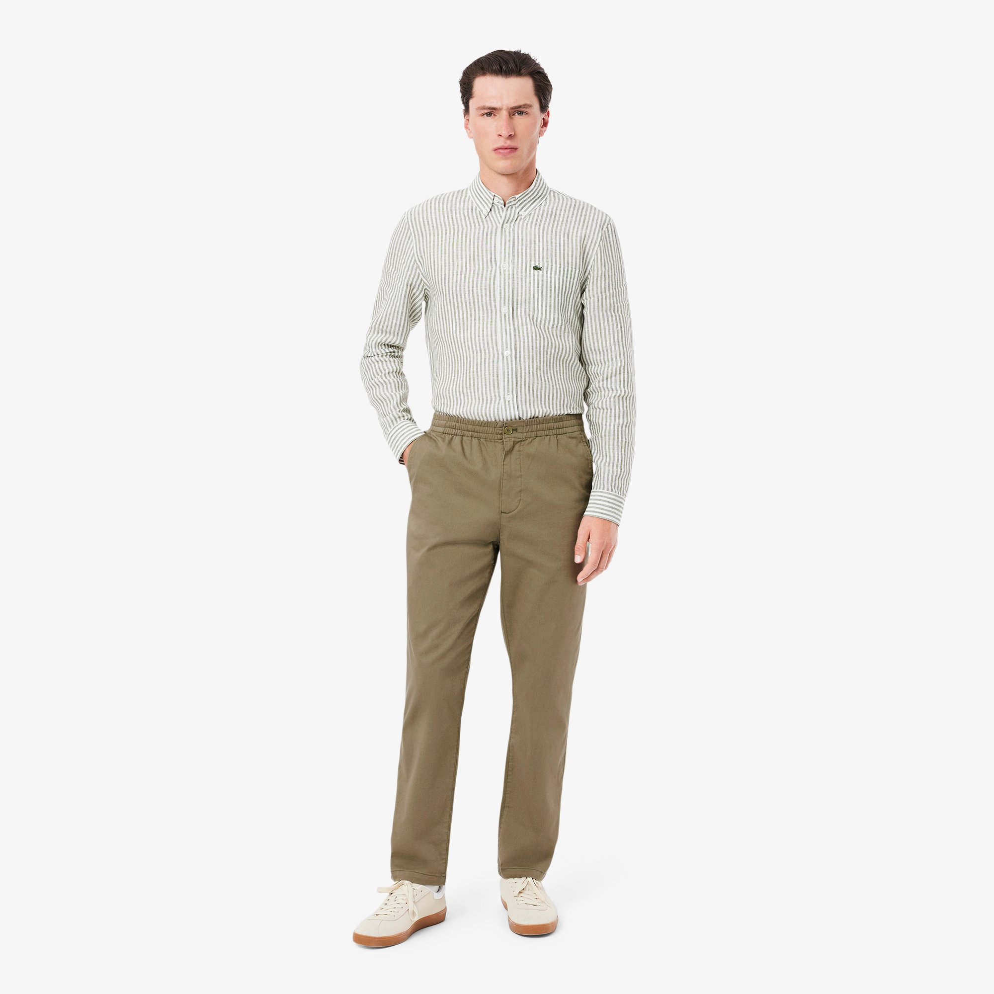 Quần Chino Lacoste Nam Dáng Suông Chất Liệu Cotton Gabardine