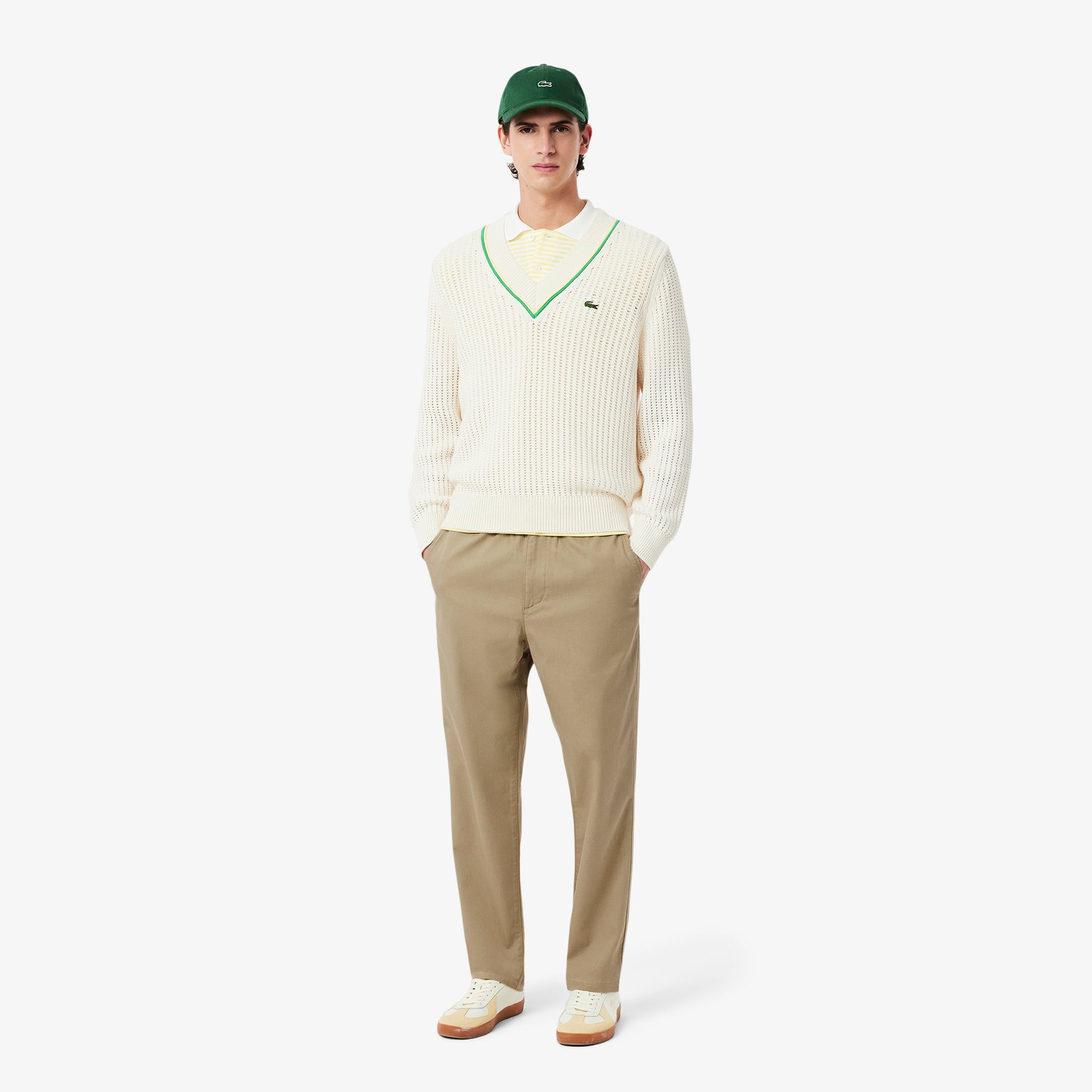 Quần Chino Lacoste Nam Dáng Suông Chất Liệu Cotton Gabardine