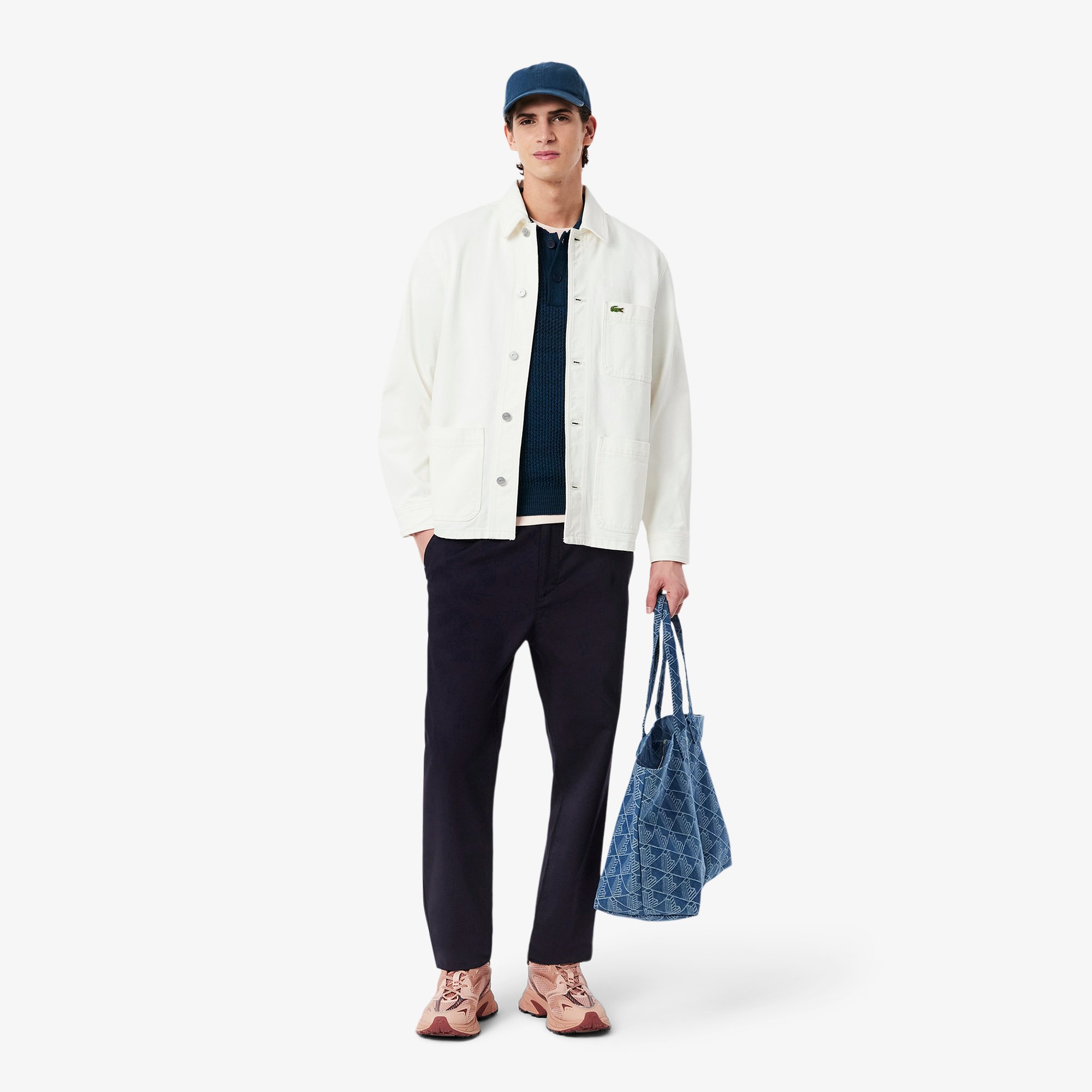 Quần Chino Lacoste Nam Dáng Suông Chất Liệu Cotton Gabardine