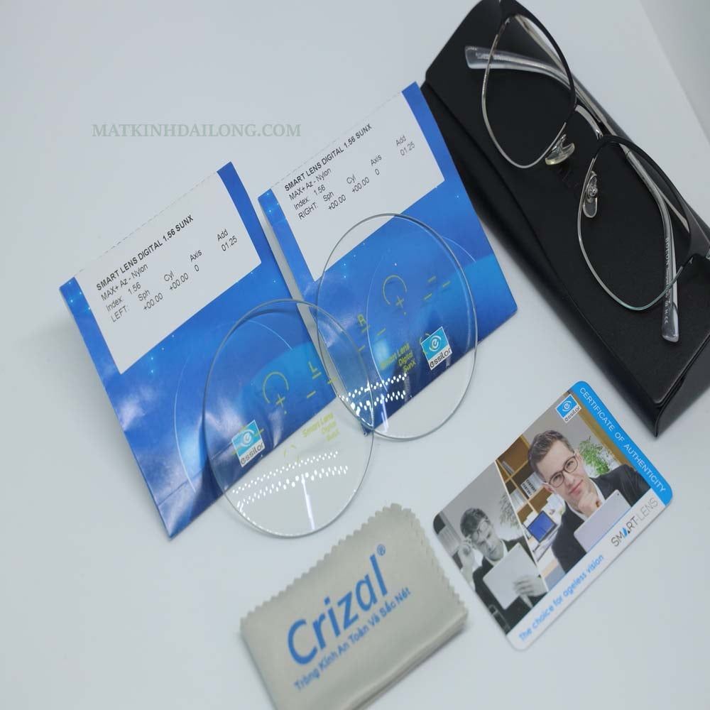  ĐA TRÒNG _ Essilor Smart-Lens 1.56 ĐỔI MÀU Max+Az SUN X PHOTO GRAY UV 
