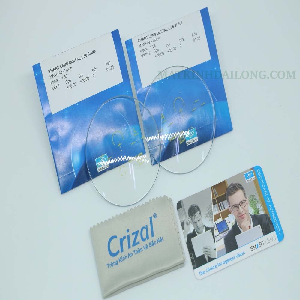  ĐA TRÒNG _ Essilor Smart-Lens 1.56 ĐỔI MÀU Max+Az SUN X PHOTO GRAY UV 