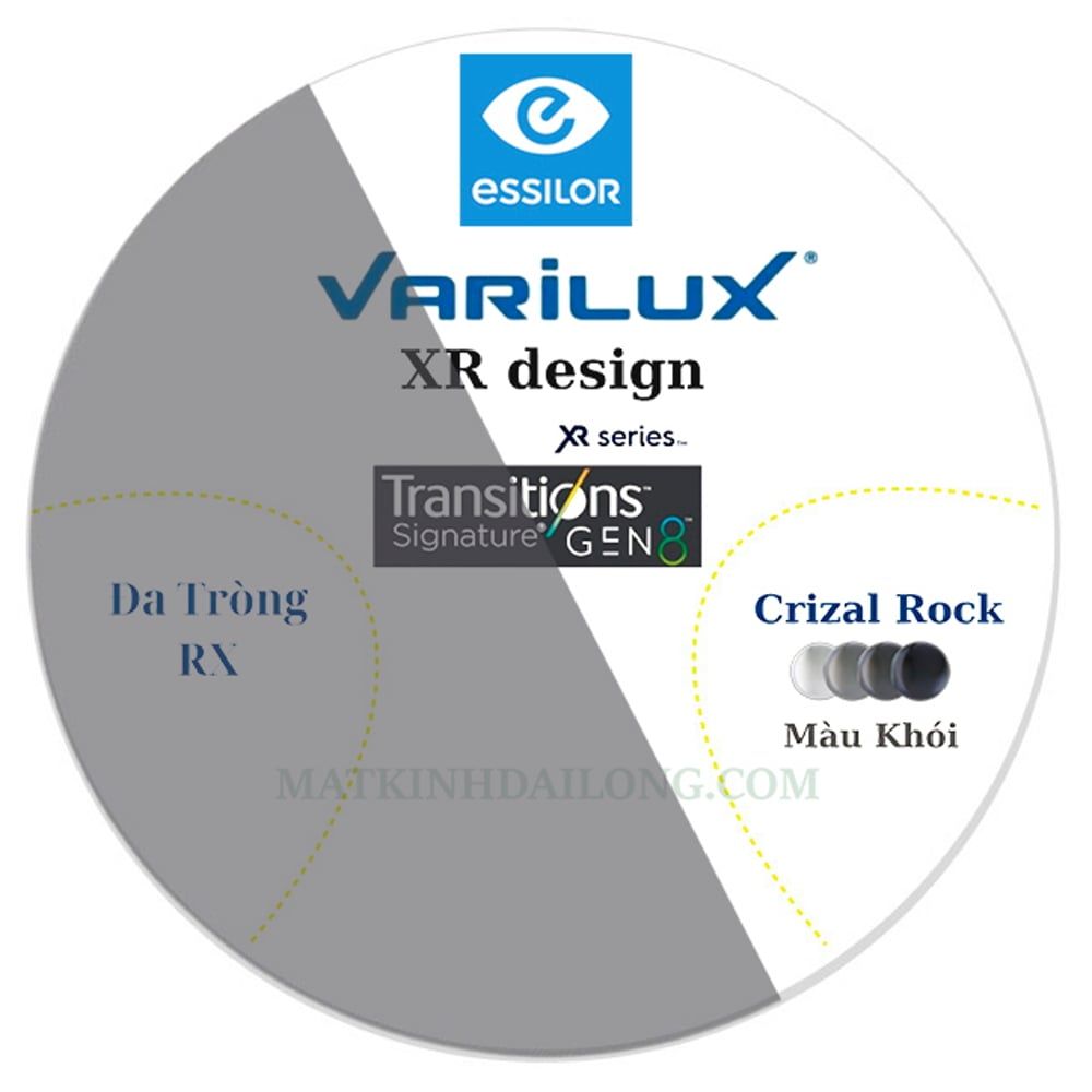  ĐA TRÒNG _ Essilor Varilux® XR Design 1.59 1.60 Đổi Màu CRIZAL ROCK UV 