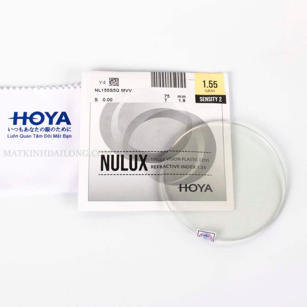  TRÒNG KÍNH _ Hoya NULUX ĐỔI MÀU UV 1.55 AS MVV 