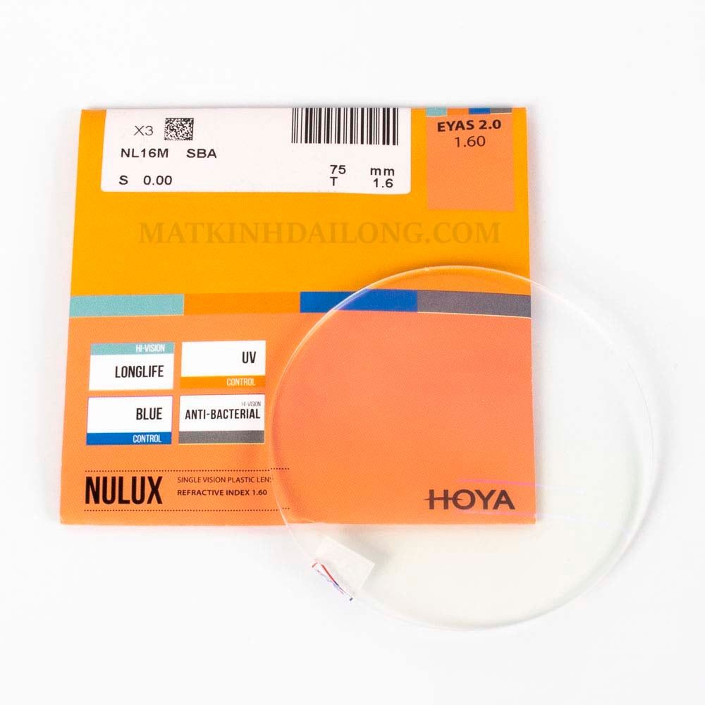  TRÒNG KÍNH Hoya BLUE Control UV 1.60 AS NULUX 