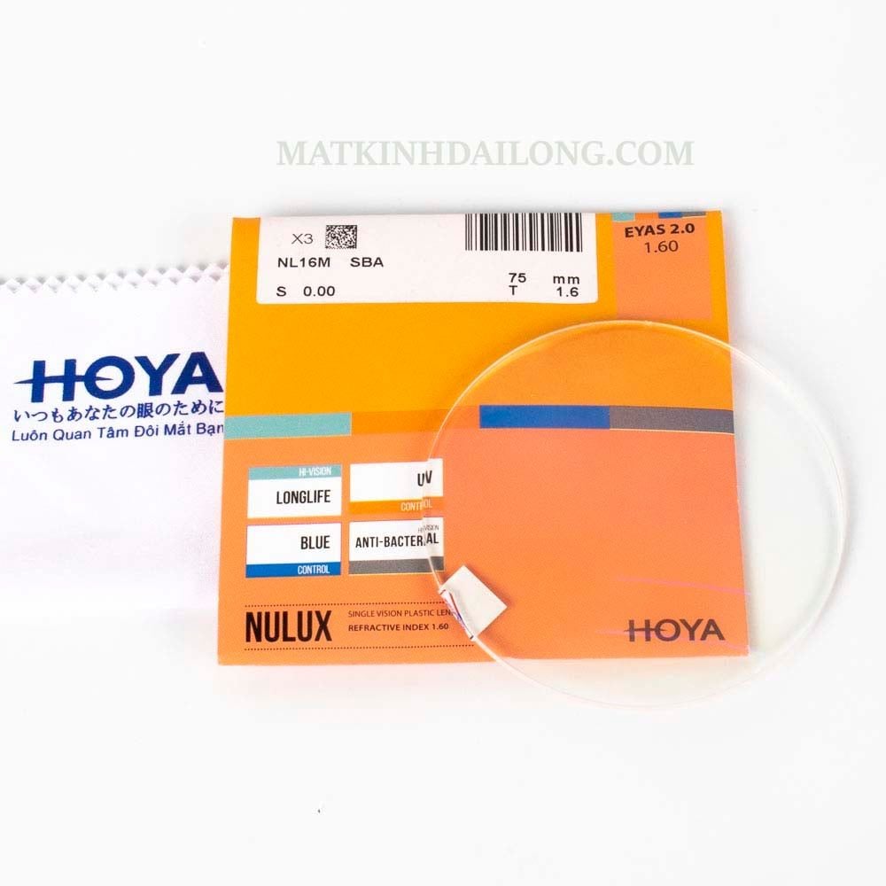  TRÒNG KÍNH Hoya BLUE Control UV 1.60 AS NULUX 