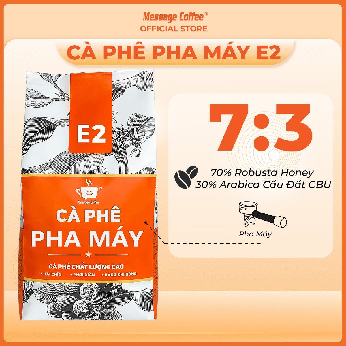  Cà phê pha máy E2 10Kg, cà phê giá sỉ dành cho chủ quán từ Message Coffee 