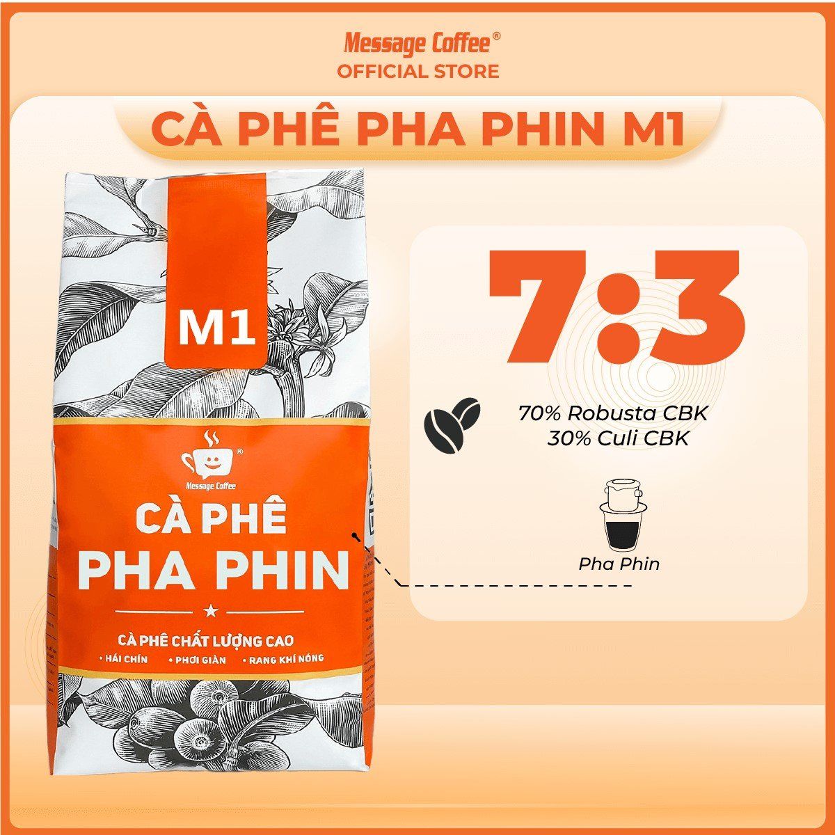  Cà phê pha phin M1 10Kg, cà phê giá sỉ dành cho chủ quán từ Message Coffee 
