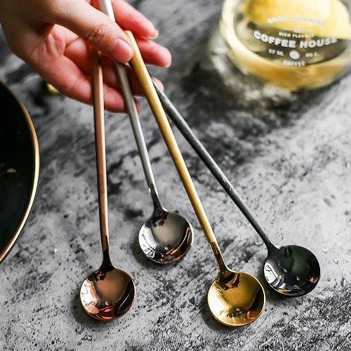 Muỗng cà phê inox 304 cao cấp sang trọng, thìa khuấy trà - cafe có kích thước 13cm và 17cm nhiều màu từ Message Coffee 