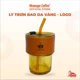 Ly Thủy Tinh Bao Da Cao Cấp, nhiều màu, Có ống hút và Bao da chống dính ướt tay từ Message Coffee 