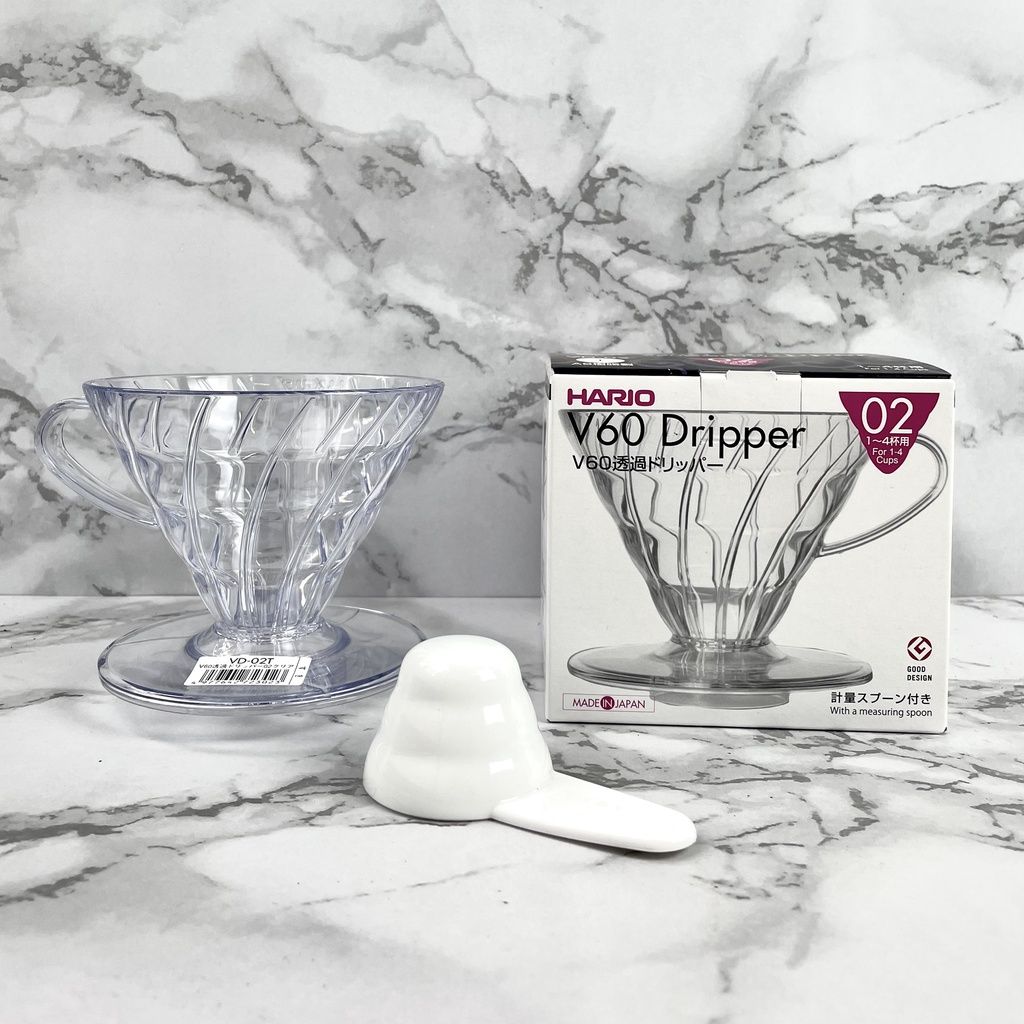  Phễu pha Drip(Pour Over) V60 bằng nhựa trong cao cấp, chịu nhiệt, không ố vàng chắc chắn thương hiệu Hario Nhật Bản 