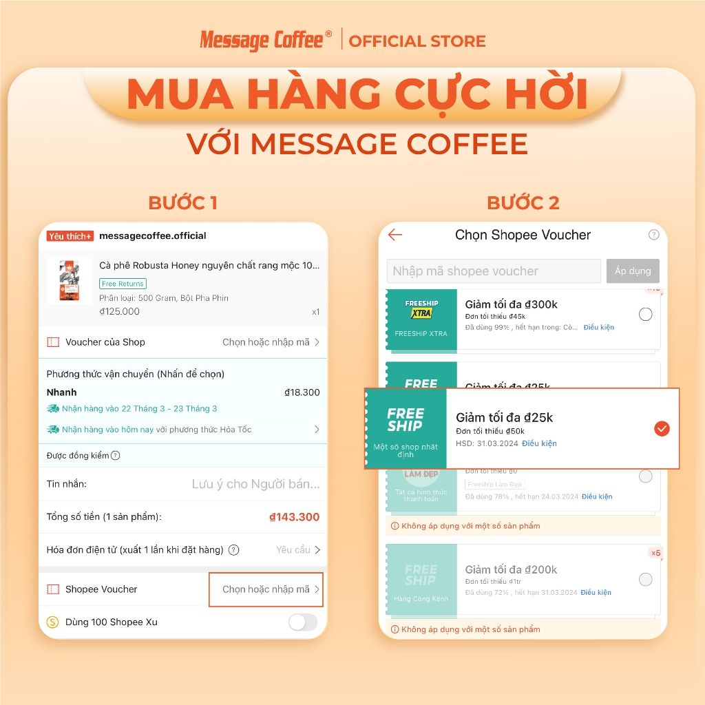  Cà phê Arabica Cầu Đất nguyên chất 100% hậu vị ngọt thơm quyến rũ gói 500g Pha Máy - Cold Brew và Drip từ Message Coffee 