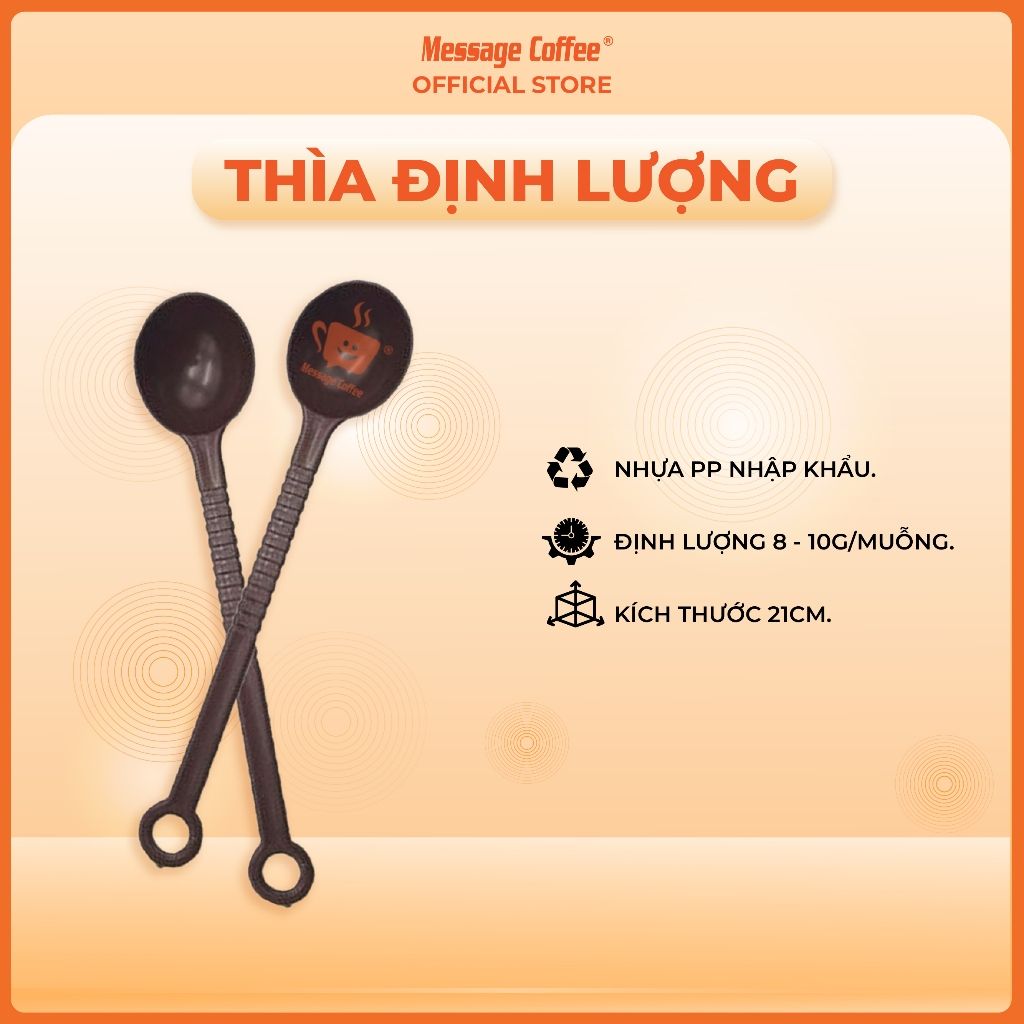  Thìa đong định lượng muỗng đong bột cà phê 8-10g làm bằng nhựa màu nâu từ Message Coffee 