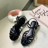  Sandal Nữ kiểu rọ cao gót 3F màu kem 