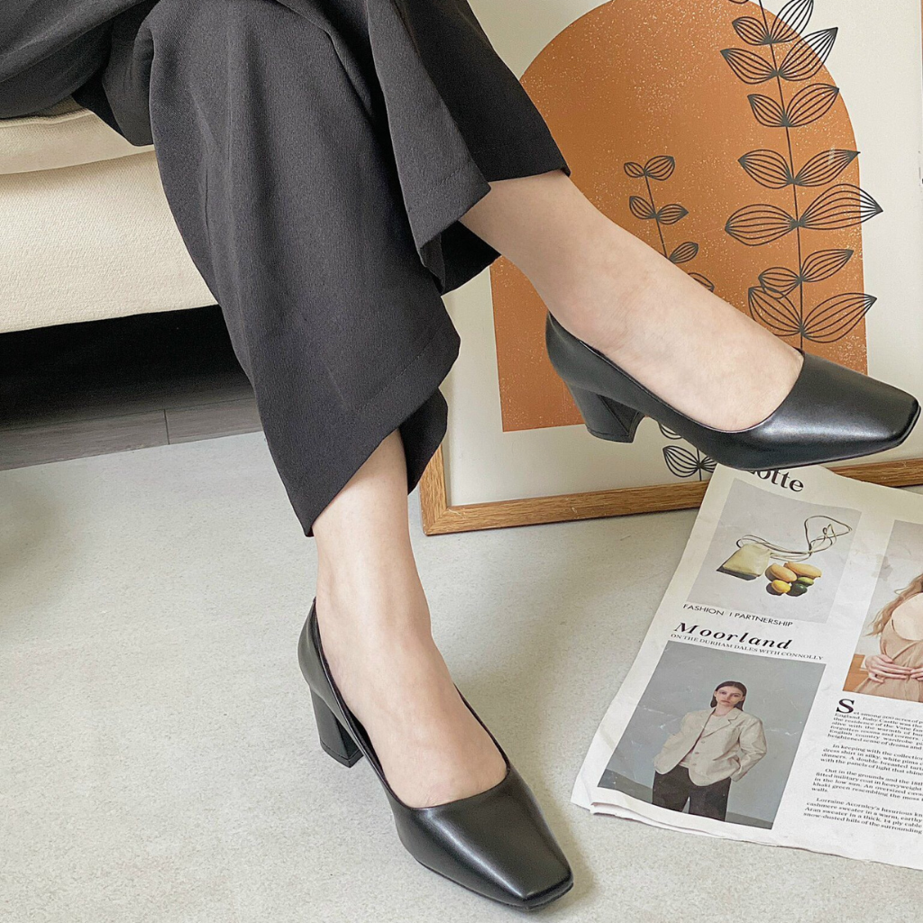  Giày Nữ Tiếp Viên Hàng Không Màu Đen 