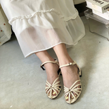  Sandal Nữ kiểu rọ cao gót 3F màu đen 