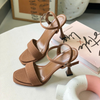 Sandal Nữ cao gót quai vải lót da