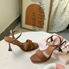  Sandal Nữ cao gót quai vải lót da 