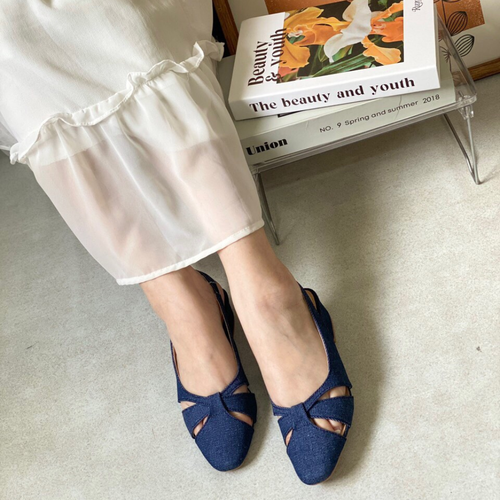  Sandal Jean Nữ Bít Mũi 