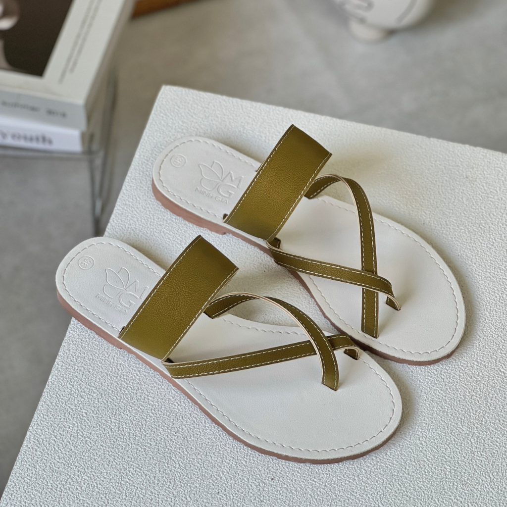  Dép Nữ xỏ ngón thời trang Cao cấp Màu Vàng 