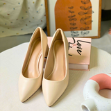  Giày Nữ cao gót công sở màu kem 3F 