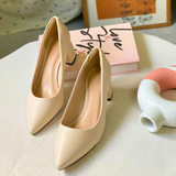  Giày Nữ cao gót công sở màu kem 3F 