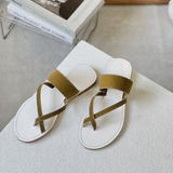  Dép Nữ xỏ ngón thời trang Cao cấp Màu Vàng 