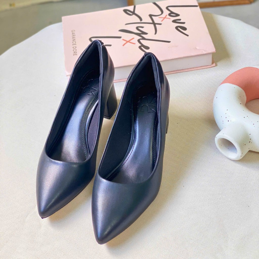  Giày Nữ cao gót công sở màu kem 3F 