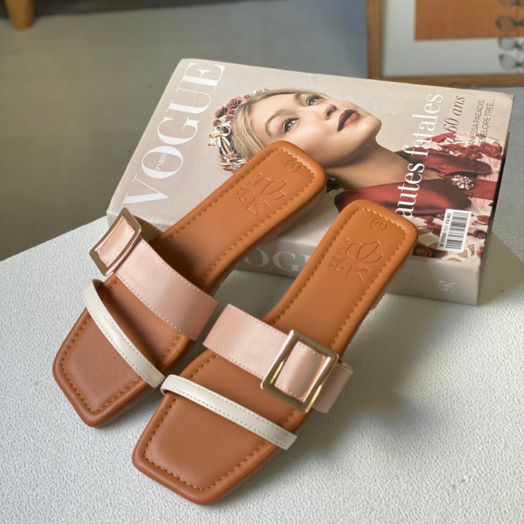  Dép Nữ đế bệt cao cấp Quai hồng pastel 