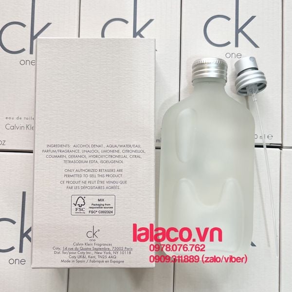 Nước hoa Unisex Calvin Klein CK One 100ml - dịu mát, tinh khiết một cách tự nhiên