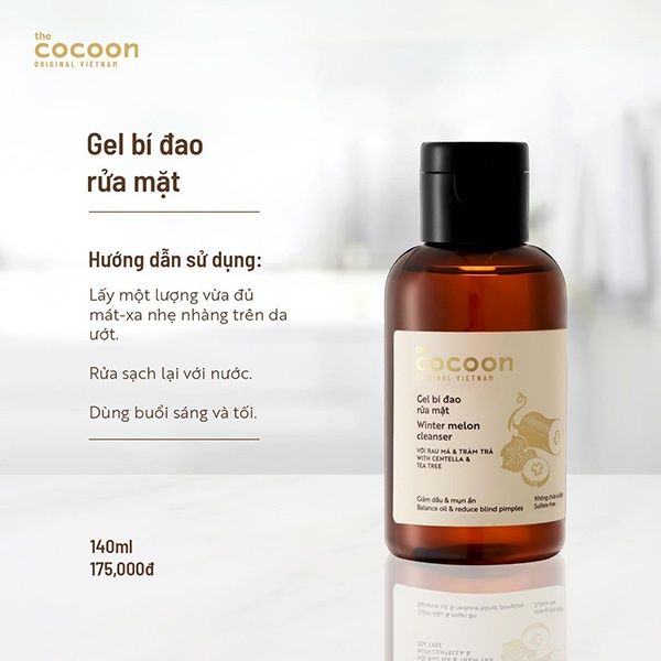 Gel bí đao rửa mặt Cocoon giảm dầu & mụn 140ml