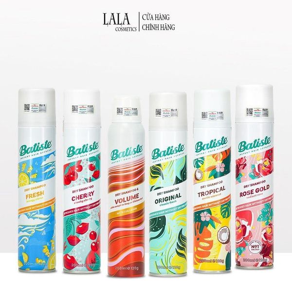 Dầu Gội Khô Batiste Dry Shampoo 200ml Hết Ngứa, Hết Bết Dính Tóc Bồng Bềnh Tức Thì