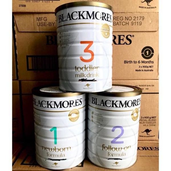 Date mới - Sữa BLACKMORE 900gr đủ 3 Số 1,2,3 hàng của Úc - BLACKMORES
